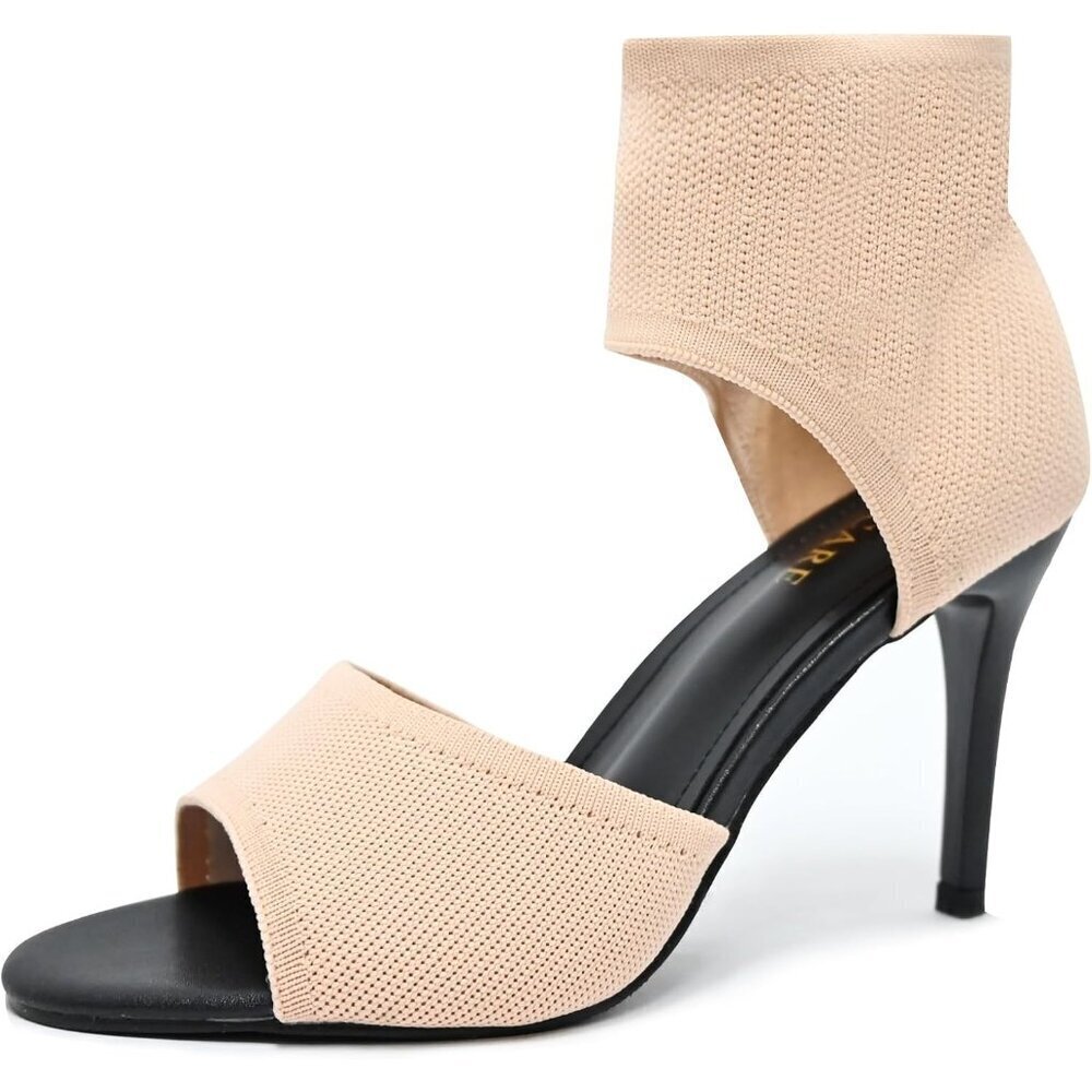 Women Apricot/3.7 in Ethylene Vinyl Acetate Wide Stretchy Stiletto High Heels